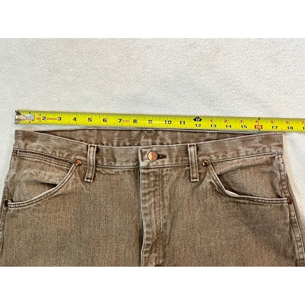 Wrangler Mens Cowboy Cut Original Fit Jeans 35x32 Vintage Wash Brown 13MWZBW - Picture 5 of 6